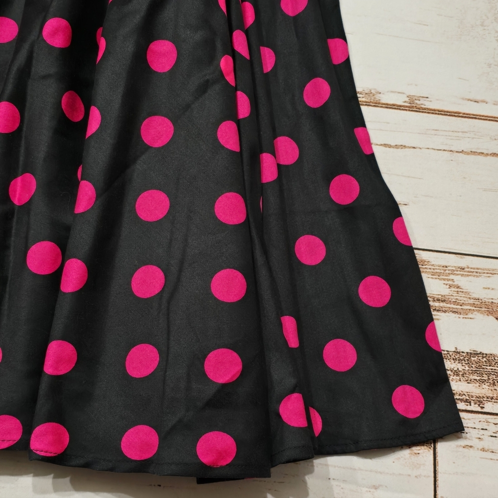 Grace Karin Polka Dot Dress  Black Pink Swing Flare  3XL - Picture 3 of 8